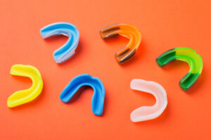 Various mouthguard colors; Dr Tisseront, Reston VA orthodontist